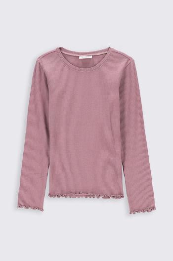 Detská bavlnená košeľa s dlhým rukávom Coccodrillo fialová farba,