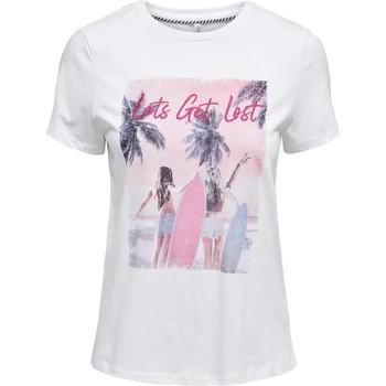 Only  Tričká s krátkym rukávom CAMISETA LETS GET LOST MUJER  15206581  Biela