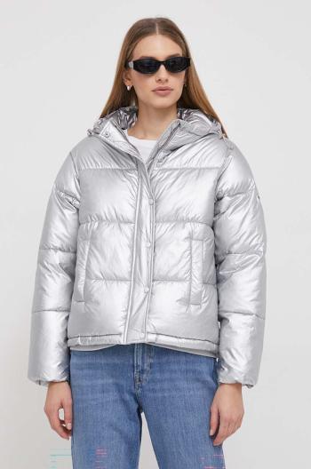 Bunda Pepe Jeans MORGAN SILVER dámska, strieborná farba, zimná, PL402313