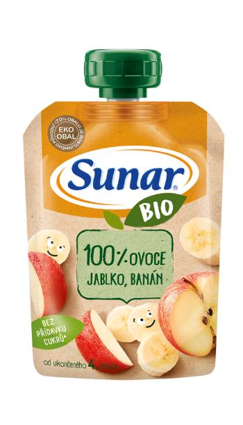 Sunar Bio kapsička jablko banán 100g,SUNAR BIO ovocná kapsička jablko, banán 4m+, 100 g