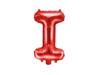 PartyDeco Fóliový balón Mini - Písmeno I 35 cm červený