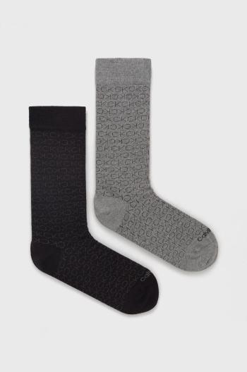 Ponožky Calvin Klein (2-pak) pánske, čierna farba
