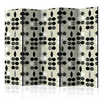 Paraván Black and White Dots Dekorhome 225x172 cm (5-dielny)