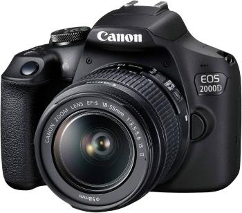 Canon EOS-2000D digitálna zrkadlovka inkl. EF-S 18-55 mm IS II 24.1 Megapixel čierna optický hľadáčik, so vstavaným bles