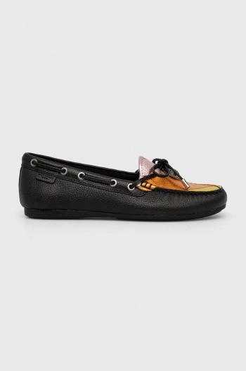 Kožené mokasíny Kurt Geiger London Eagle Trim Moccasin dámske, na plochom podpätku