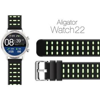 Aligator Watch 22 mm silikónový remienok Duálny zelený (22AW0002)