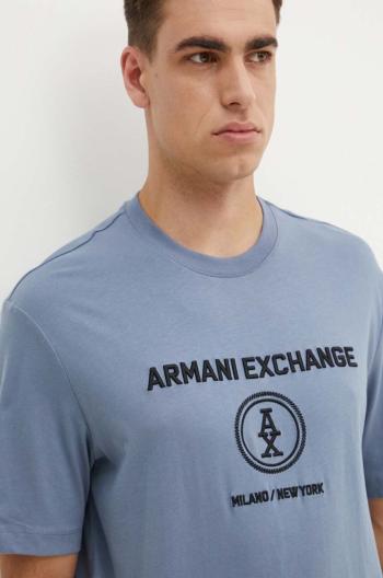 Bavlnené tričko Armani Exchange pánske, s nášivkou, 6DZTLC ZJ9JZ