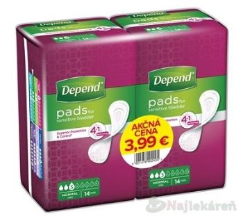 DEPEND NORMAL AKCIOVA CENA (duopack) inkontinenčné vložky pre ženy, 2x14ks (28 ks), 1set