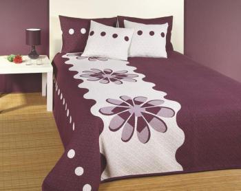 Forbyt Prikrývka na posteľ s návleky, Margot, fialová, 240 x 260 cm 160 x 220 cm + 40 x 40 cm