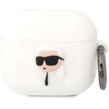 Karl Lagerfeld 3D Logo NFT Karl Head Silikónové Puzdro na Airpods 3 White (KLA3RUNIKH)