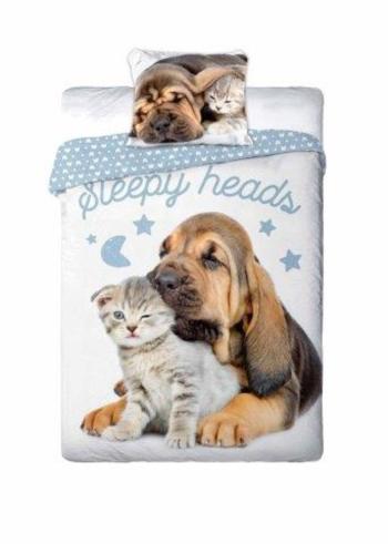 Obliečok Faro Sleepy friends Bloodhound hnedá sivá 200x140 cm 90x70