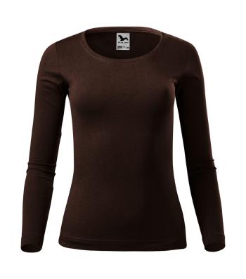 MALFINI Dámske tričko s dlhým rukávom Fit-T Long Sleeve - Kávová | XL