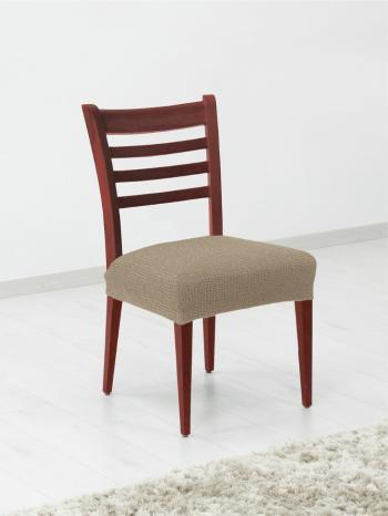 Poťah elastický na sedák stoličky, komplet 2 ks Denia, orieškový