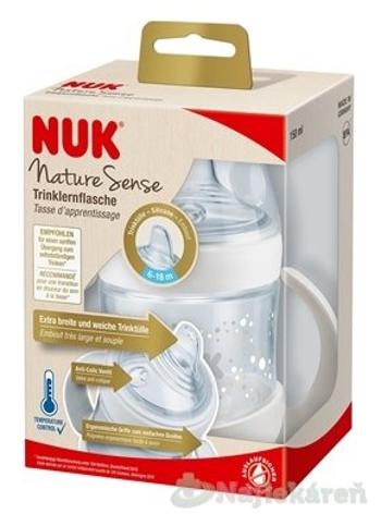 Nuk fľaštička na učenie Nature Sense s kontrolou teploty modrá 150 ml