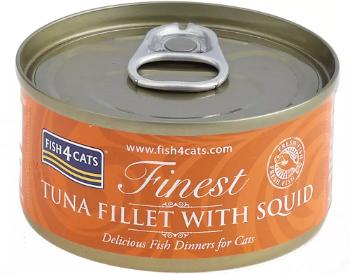 FISH4CATS Konzerva pre mačky Finest tuniak s kalmárom 70g