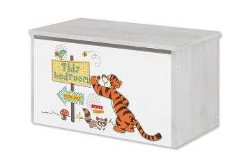 Drevená truhla na hračky Disney - Medvedík Pú a tiger - dekor nórska borovica toy chest Winnie Pooh Tigger
