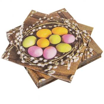 ORION Servírovacie obrúsky 33 x 33 cm Vajíčka v hniezde 20 ks