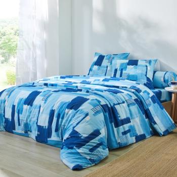 Blancheporte Posteľná bielizeň Mani, bavlna-polyester modrá klasická plachta 180x270cm