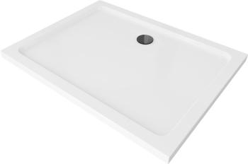 MEXEN/S - Flat sprchová vanička obdĺžniková slim 120 x 90 cm, biela + čierny sifón 40109012B