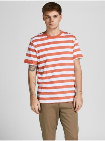 Tričká s krátkym rukávom pre mužov Jack & Jones - oranžová, biela