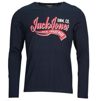 Jack & Jones  JJELOGO TEE LS O-NECK 2 COL AW23 SN  Tričká s dlhým rukávom Námornícka modrá