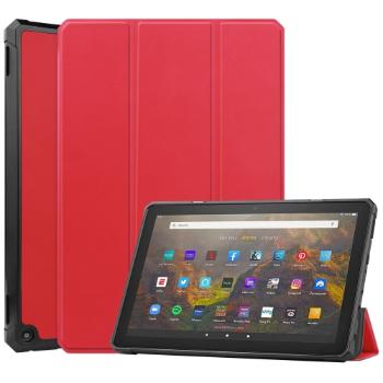 LEATHER Zaklápací obal Amazon Kindle Fire HD 10 / HD 10 2021 (11. generácia) červený