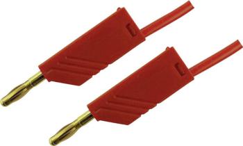4mm PVC-test lead, on both sides stackable plugs - Au, 2,5mm², 100 cm