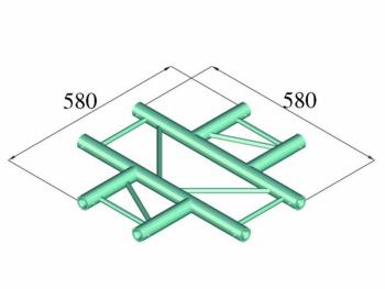 Alutruss DECOLOCK DQ2-PAC41H 2-bodová rampa krížový prvok 90 °