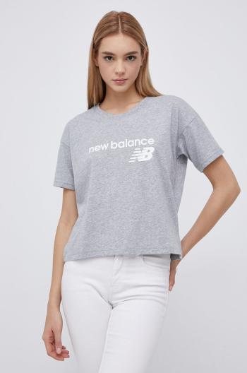 Tričko New Balance WT03805AG dámske, šedá farba