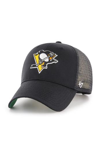Čiapka 47brand Pittsburgh Penguins čierna farba, s nášivkou