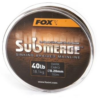 Fox splietaná šnúra submerge sinking braided mainline camo 600 m-priemer 0,16 mm / nosnosť 11,3 kg