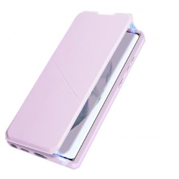 DUX DUCIS Skin X knižkové kožené puzdro na Samsung Galaxy S22 Ultra, ružové