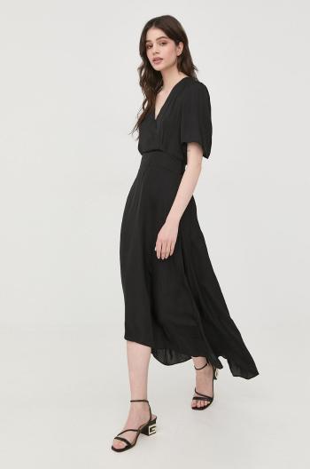 Šaty Morgan čierna farba, midi, áčkový strih