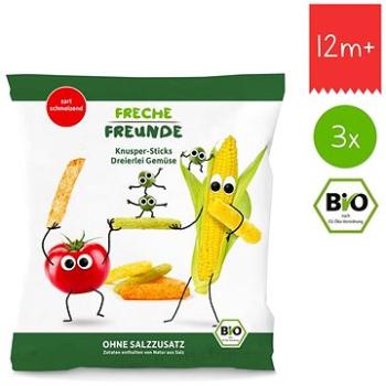 Freche Freunde BIO Zeleninové tyčinky s rajčinou kukuricou a hráškom 3× 30 g (0745110150190)