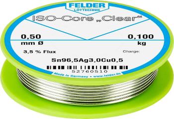 Felder Löttechnik ISO-Core "Clear" SAC305 spájkovací cín cievka Sn96,5Ag3Cu0,5 0.100 kg 0.5 mm