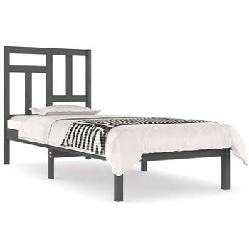 Rám postele sivý masívna borovica 90 × 190 cm Single, 3104510