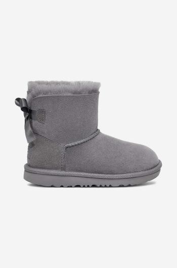 Detské semišové snehule UGG Mini Bailey Bow II šedá farba