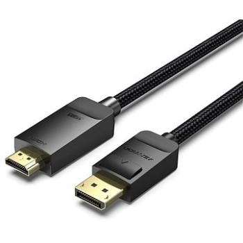 Vention Cotton Braided 4K DP (DisplayPort) to HDMI Cable 1 m Black (HFKBF)