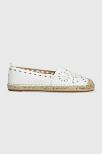 Kožené espadrilky Lauren Ralph Lauren Cameryn Eylt biela farba, 802904429001