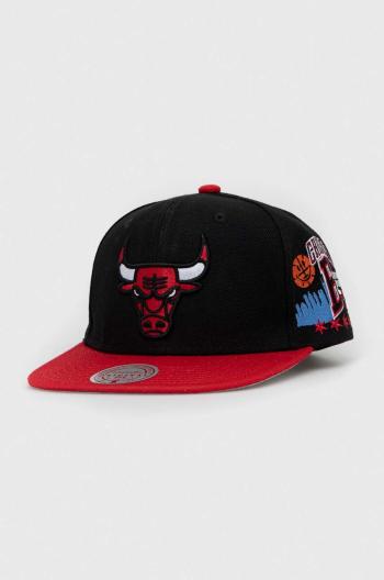 Šiltovka Mitchell&Ness Chicago Bulls čierna farba, s nášivkou