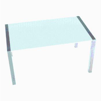 Jedálenský stôl, rozkladací, MDF/kov, biela extra vysoký lesk HG/strieborná, DARO P1oškodený tovar
