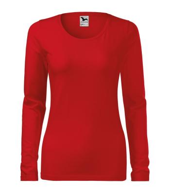 MALFINI Dámske tričko s dlhým rukávom Slim - Červená | S