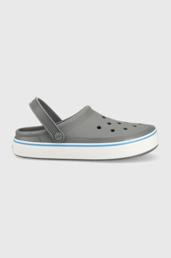 Šľapky Crocs Crocband Clean Clog pánske, šedá farba, 208371