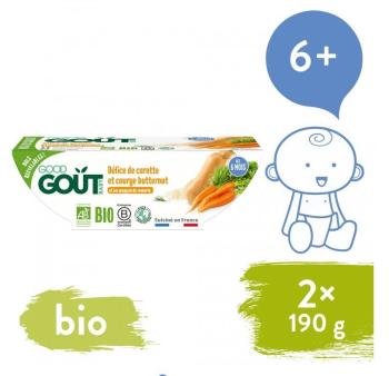 2x GOOD GOUT BIO Pyré z maslovej tekvice a mrkvy 190 g