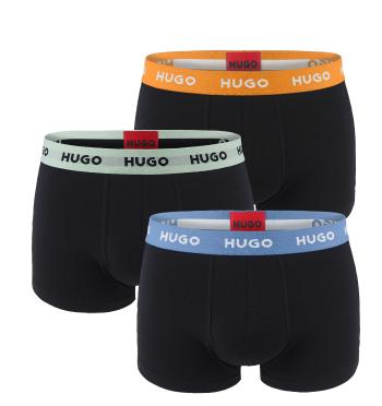 HUGO - boxerky 3PACK cotton stretch black with modern multicolor waist - limitovaná fashion edícia (HUGO BOSS)-M (83-89 cm)