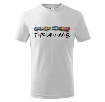 Tričko Trains - detské (Veľkosť: 146, Farba tričká: Biela)