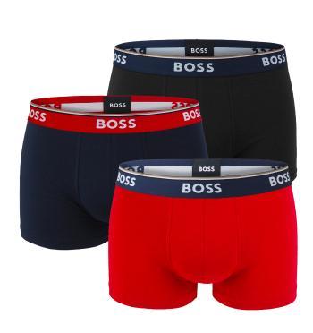 BOSS - boxerky 3PACK cotton stretch classic power dark blue & red combo - limitovaná fashion edícia (HUGO BOSS)-XXL (108-117 cm)