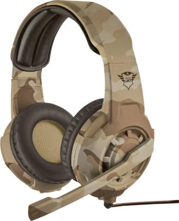 Trust GXT310D Radius Desert Camo herný headset jack 3,5 mm káblový na ušiach hnedá stereo