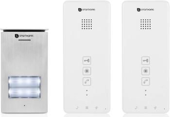 Smartwares DIC-21122 domovej telefón 2 linka kompletný set pre 2 domácnosti strieborná, biela
