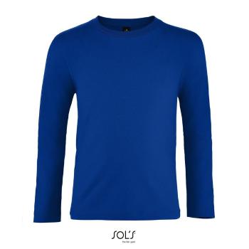 SOL'S Detské tričko s dlhým rukávom Imperial - Kráľovská modrá | 8 rokov (118/128)